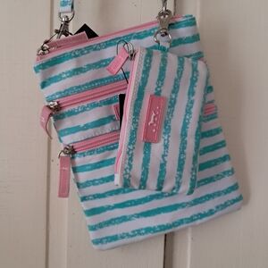 Scout Striped Blue and Pink Crossbody Bag Set